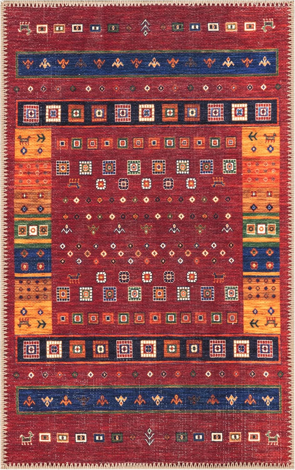 Keen Home Design 2x3 Rug - Machine Washable Entry Rug with Non-Slip Backing, Ideal for Enteryway, Kitchen, Bathroom, Laundry Room - Vintage, Easy Clean, Durable, Low Pile Rug - (2' x 3')