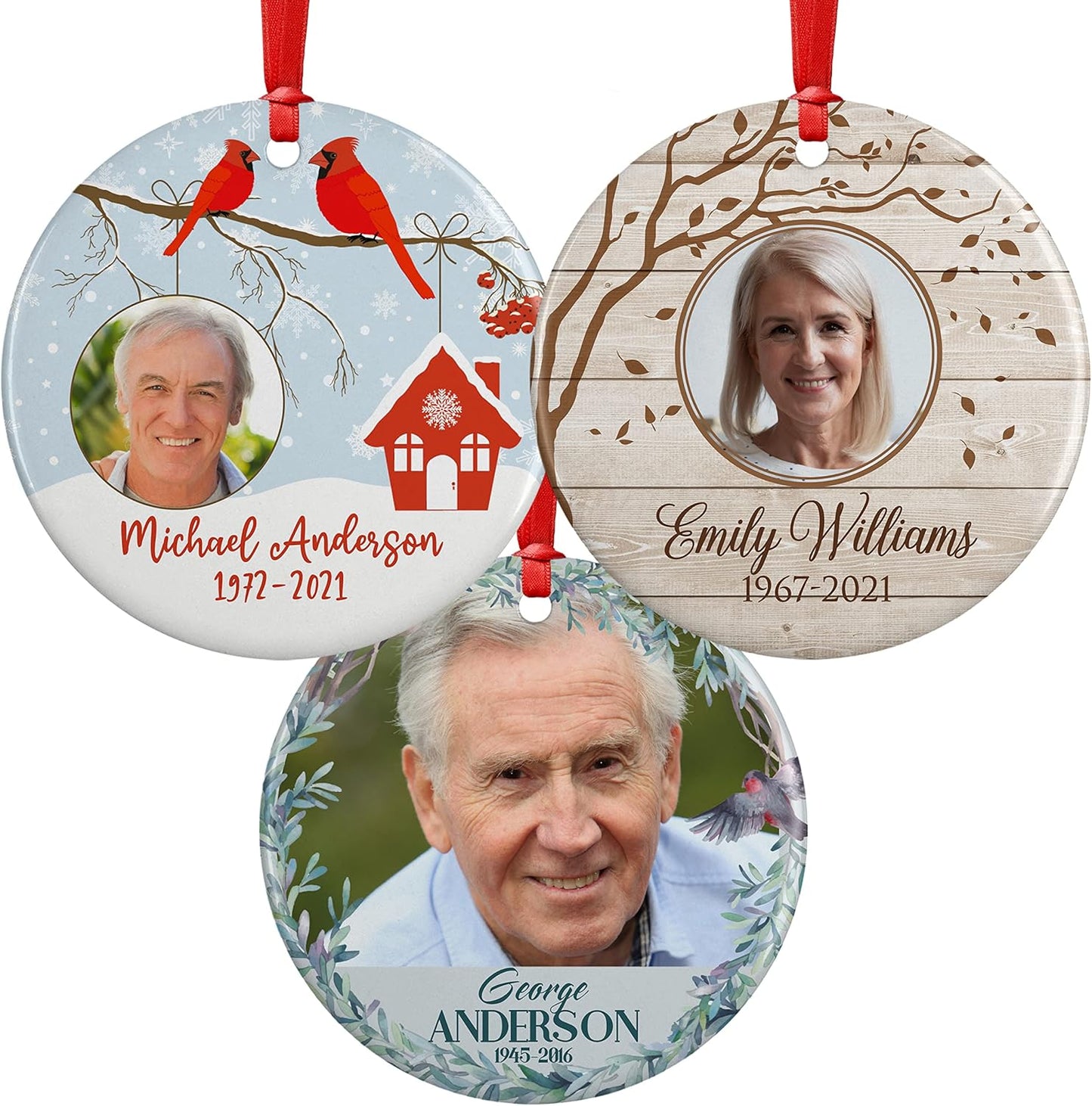 in Loving Memory, Memorial Christmas Ornament Personalized with Photo, Name & Date - Upload Photo & Picture - 7 Designs, Memorial Ornaments Loss of Loved Ones – D7