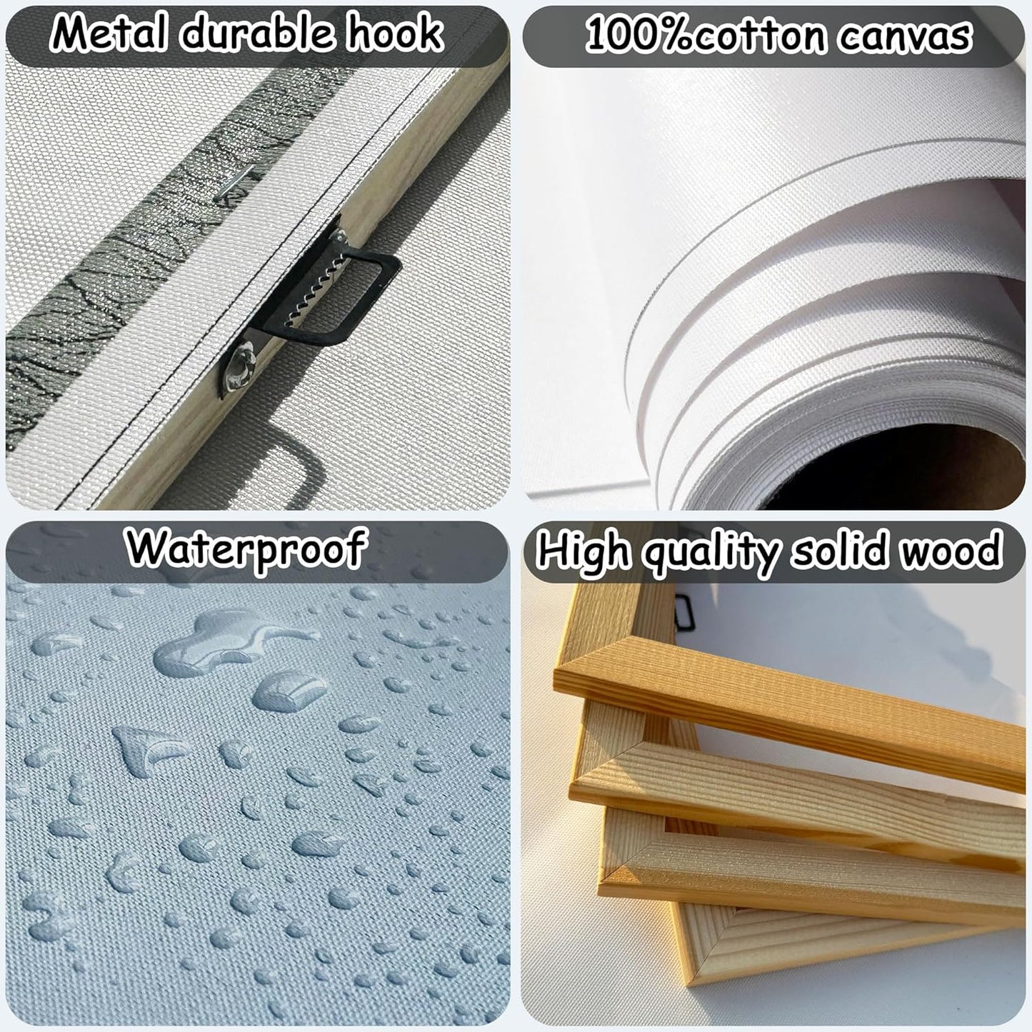 AJAZIKO Landscape Wall Art Moon Framed Canvas Wall Art Large Yellow Living Room Wall Decor Fall Paintings for Bedroom Nature Office Artwork 24×48IN