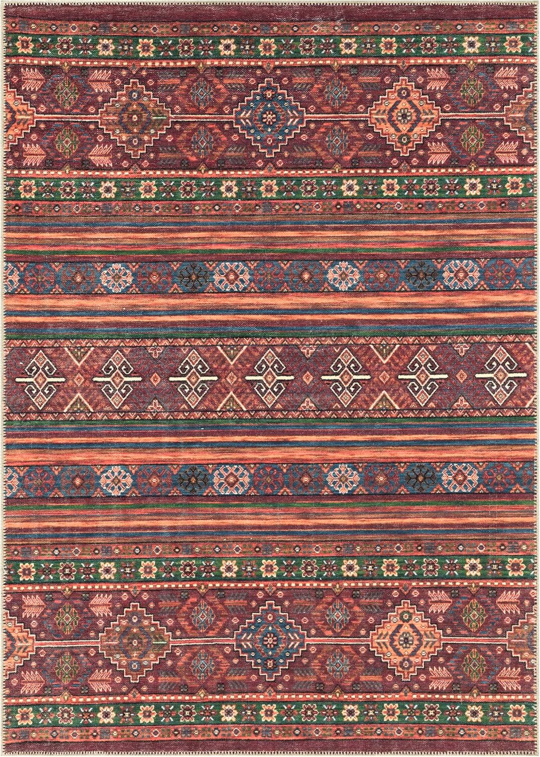 Keen Home Design 3x5 Rug - Machine Washable Entry Rug with Non-Slip Backing, Ideal for Enteryway, Kitchen, Bathroom, Laundry Room - Vintage, Easy Clean, Durable, Low Pile Rug - (3' x 5')