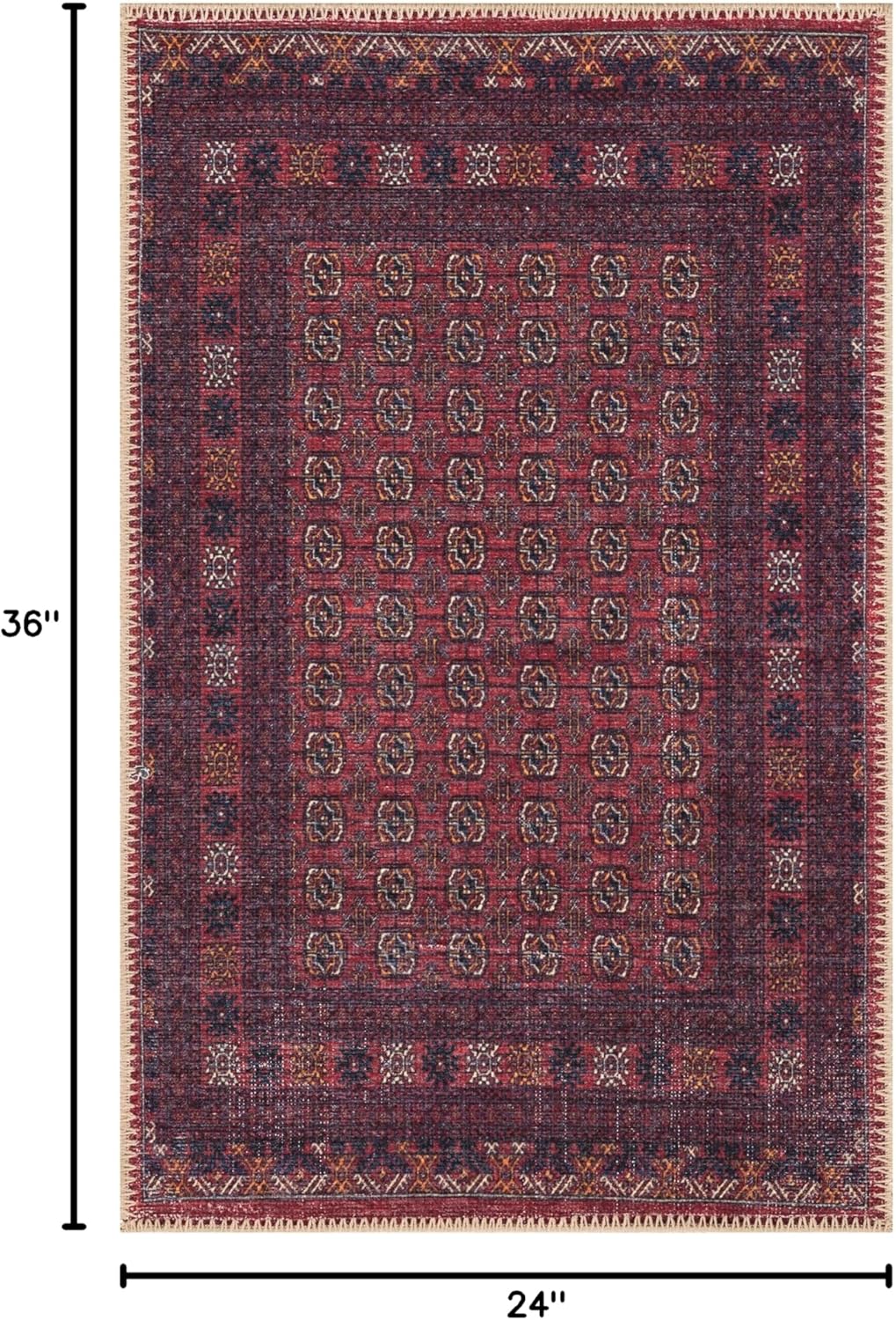 Keen Home Design 2x3 Rug - Machine Washable Entry Rug with Non-Slip Backing, Ideal for Enteryway, Kitchen, Bathroom, Laundry Room - Vintage, Easy Clean, Durable, Low Pile Rug - (2' x 3')