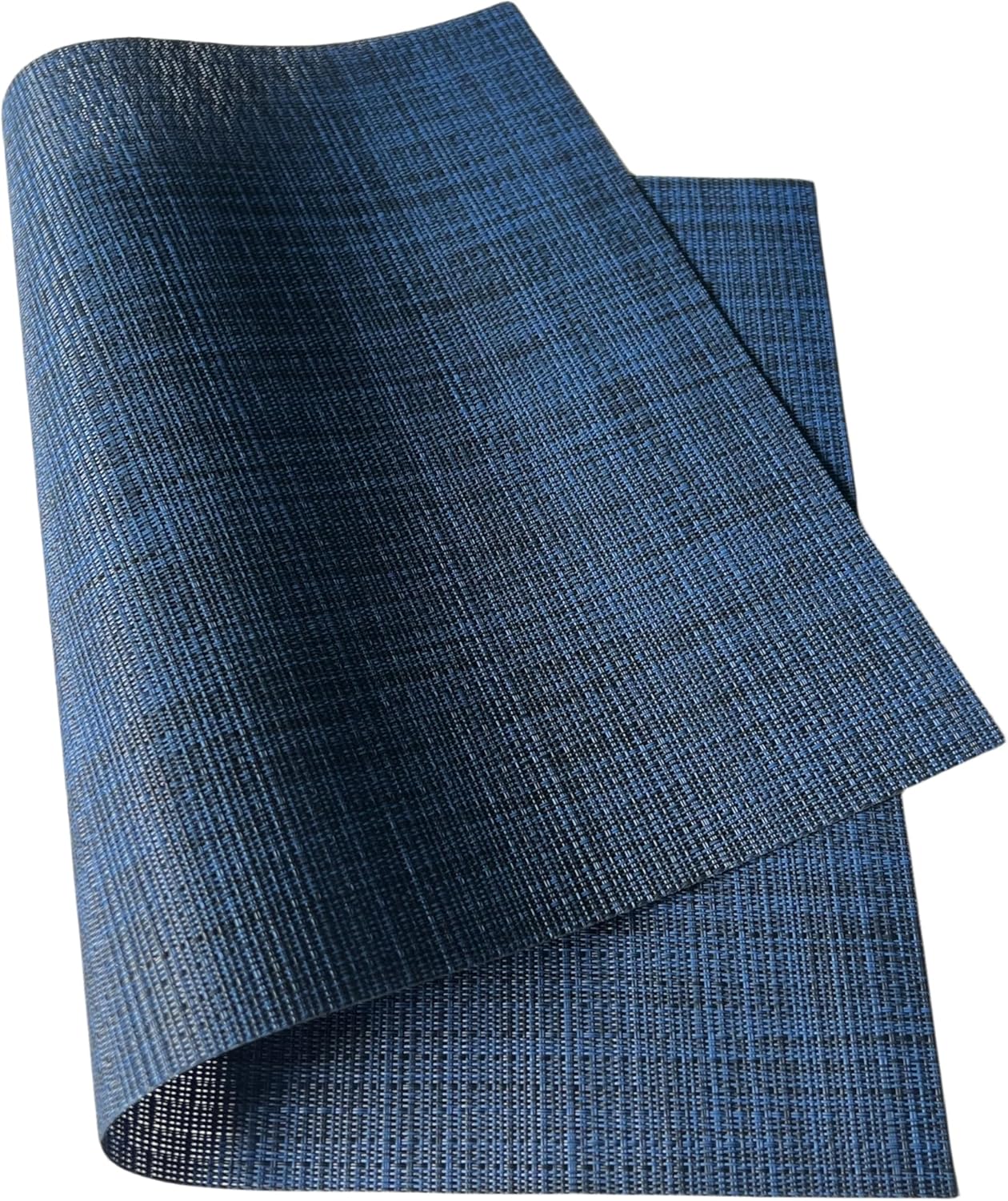 WAZAIGUR Placemats Set of 8 for Dining Table Heat-Resistant Washable Place Mats Woven Vinyl Kitchen Table Mats Easy to Clean,Navy Blue