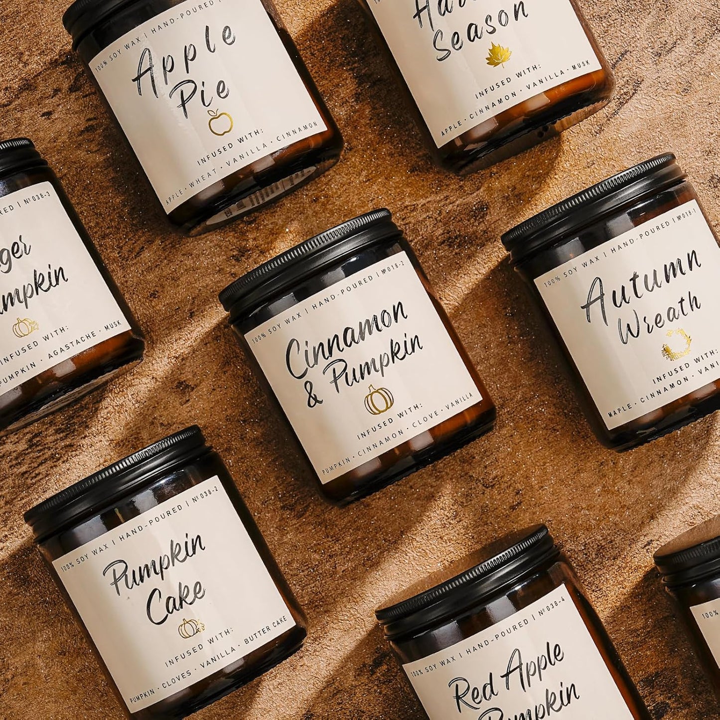 Fall Candles, Apple Pie Scented Candle for Home- Fall Scented Candles Gift Set for Women & Men, Autumn Aromatherapy Candle for Holiday, Thanksgiving, Cozy Home Décor，Long-Lasting Fragrance，7 oz