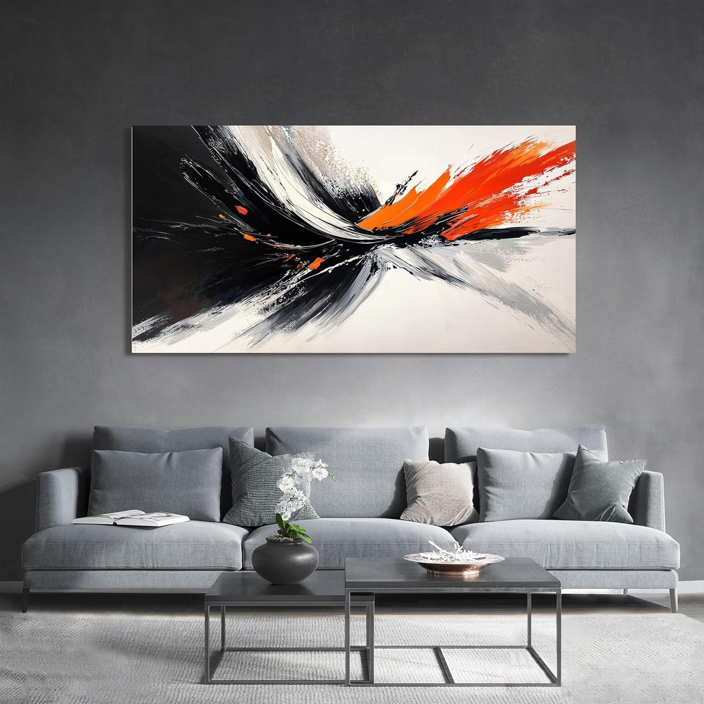 Large Canvas Wall Art Black and White Wall Art Prints Large Modern Wall Art Abstract Canvas Art Wall Decor Decorations Pictures for Living Room Artwork for Walls Bedroom Office Decor 29" X 58"