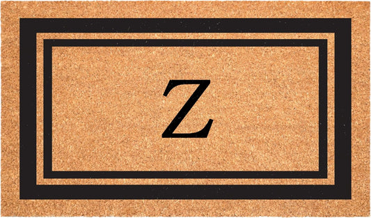 Calloway Mills 152961830Z Black Border 18" x 30" Monogram Doormat, (Letter Z)