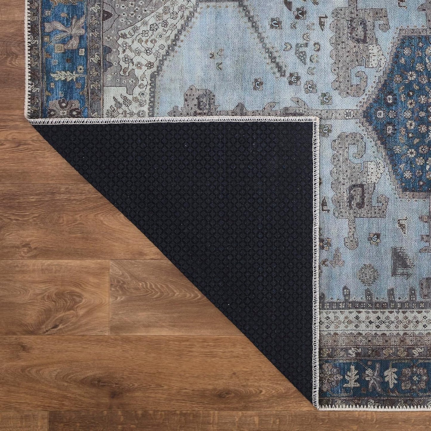 Keen Home Design 6x9 Rug - Machine Washable Area Rug with Non-Slip Backing, Ideal for Living Room, Dining Room, Bedroom - Vintage, Easy Clean, Durable, Low Pile Rug - (6' x 9')