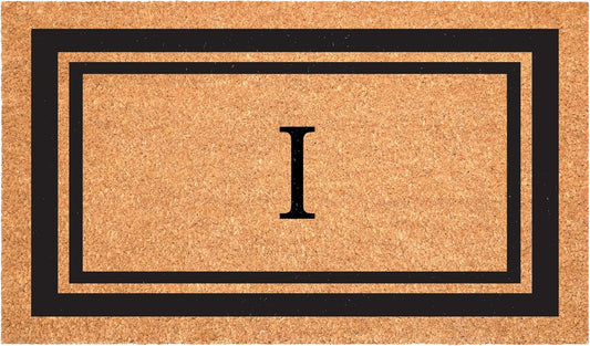 Calloway Mills 152963048I Black Border 30" x 48" Monogram Doormat Letter (I)