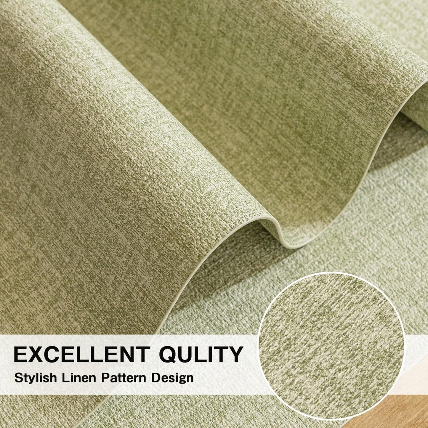 Chrysameld Vinyl Placemats Set of 6 - Faux Leather 100% Waterproof Oil-Proof Wipeable PU Place Mats, Heat Resistant Anti Slip Reversible Table Mats for Indoor & Outdoor Use,(17×12Inch, Sage Green)