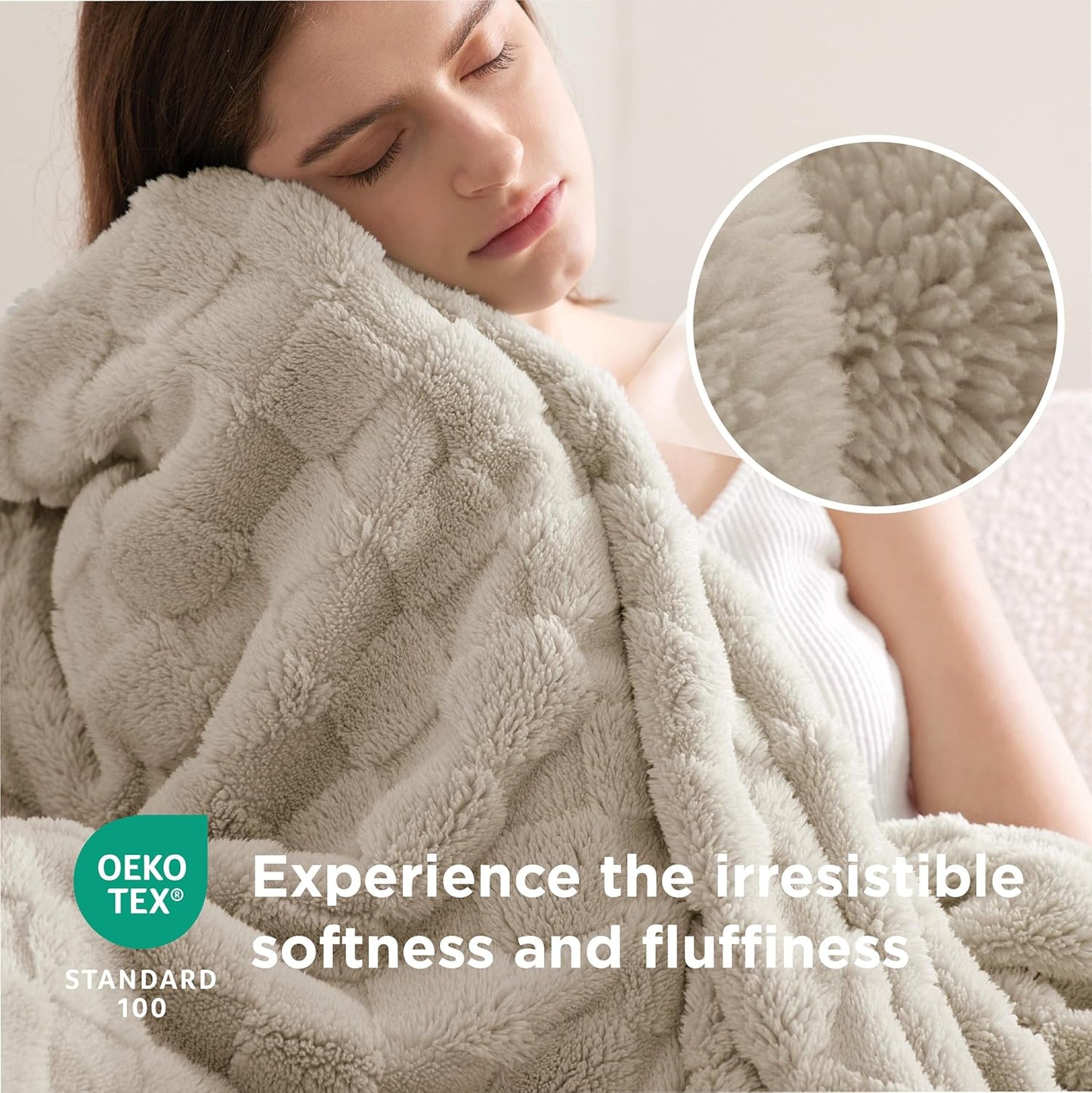 Bedsure GentleSoft California King Blanket for Bed - Super Soft Cozy Blankets for Women Men Girls, Large Fuzzy Fleece Throw for Bedroom Decor, Light Brown, 102x96 Inches