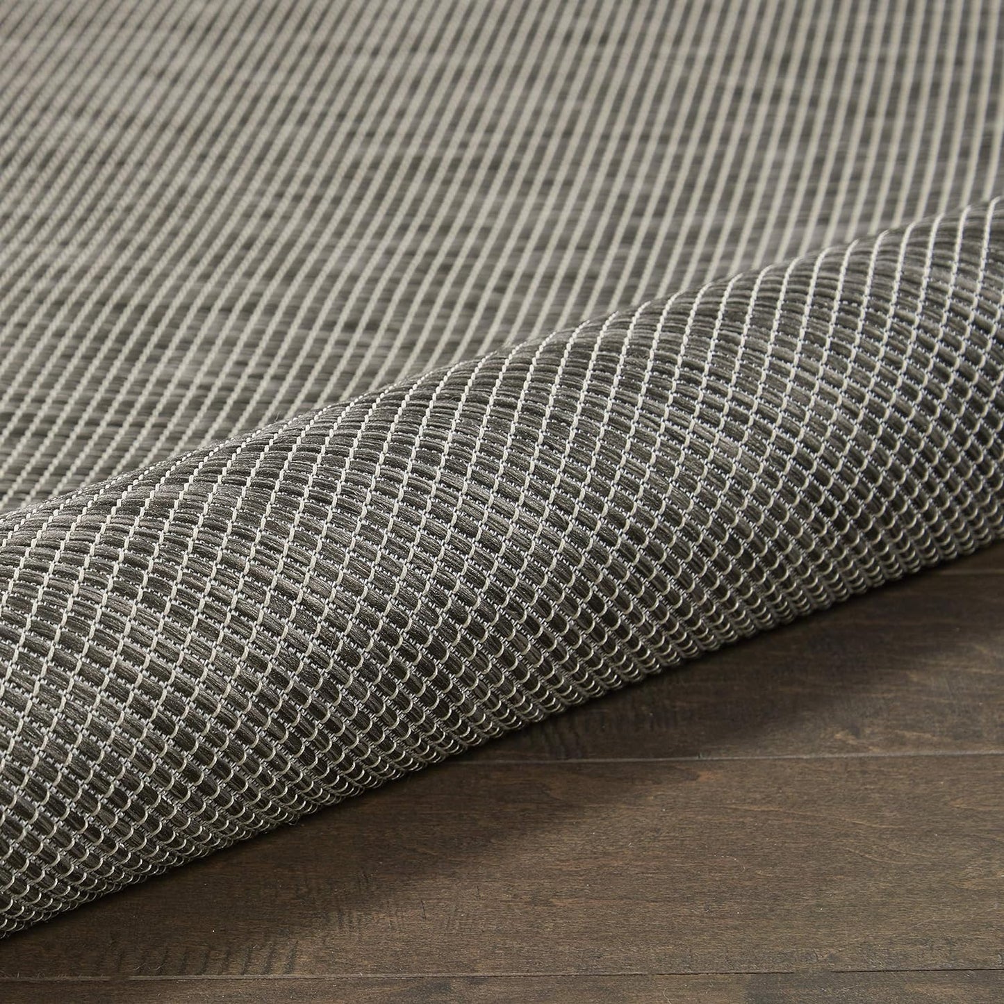 Nourison Positano Indoor-Outdoor Charcoal 4' x 6' Area Rug, Easy Cleaning, Non Shedding, Bed Room, Living Room, Dining Room, Backyard, Deck, Patio (4x6)