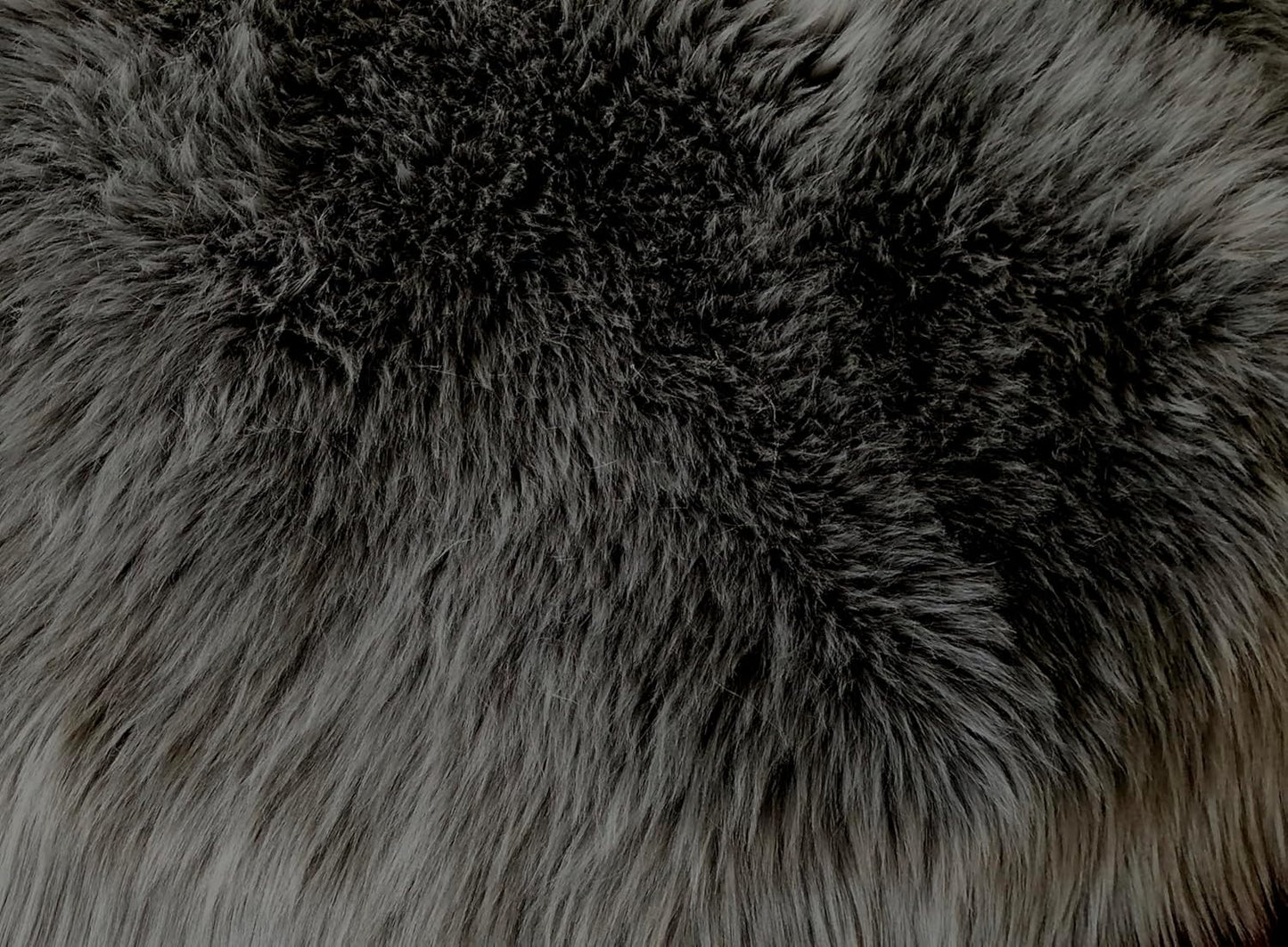 LAMBZY Faux Sheepskin Super Soft Hypoallergenic Free Shape Silky Shag Rug, Luxury Shaggy Plush Carpet for Bedrooms Living Kids Room Sofa Rugs (Dark Grey, Double 2'x6')