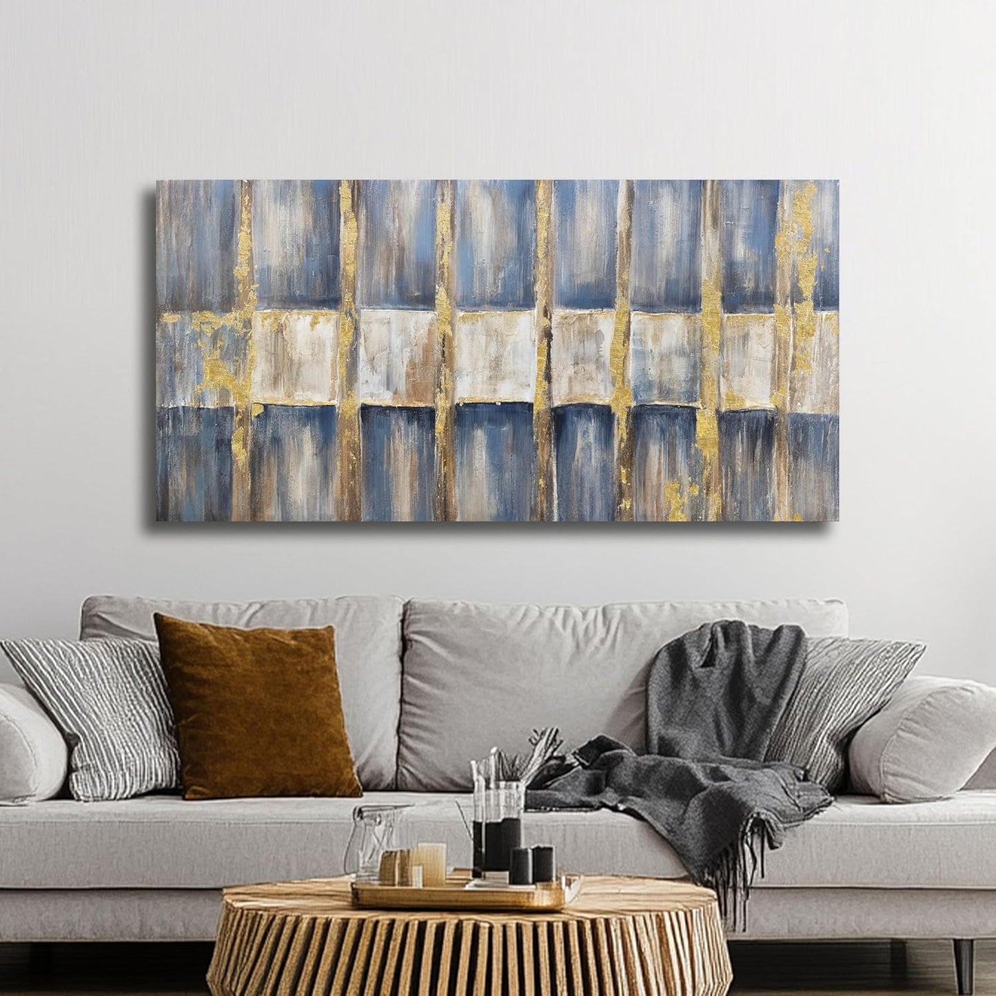 Belmrxne Large Abstract Canvas Wall Art White and Gold Wall Decor Personalized Canvas Painting Minimalist Artwork for Living Room Bedroom Dining Room Office Home Decor 30x60inch