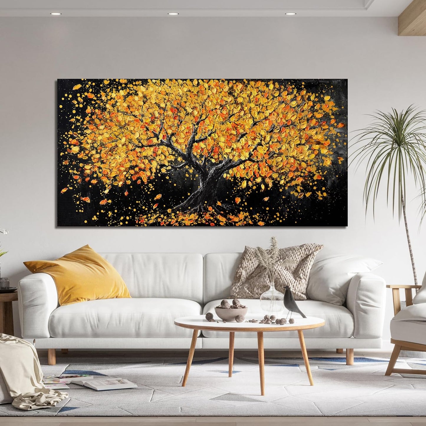Canvas Wall Art Decor Wall Art Pictures for Living Room Artwork for Walls Black and Gold Wall Art Decor Tree of Life Wall Art Modern Wall Art Prints Art Work for Home Office Kitchen Wall Decor 24"X48"