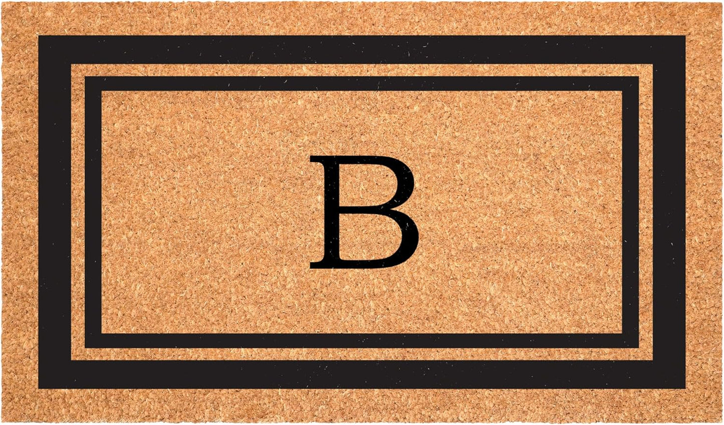 Calloway Mills 152963048B Black Border 30" x 48" Monogram Doormat Letter (B)