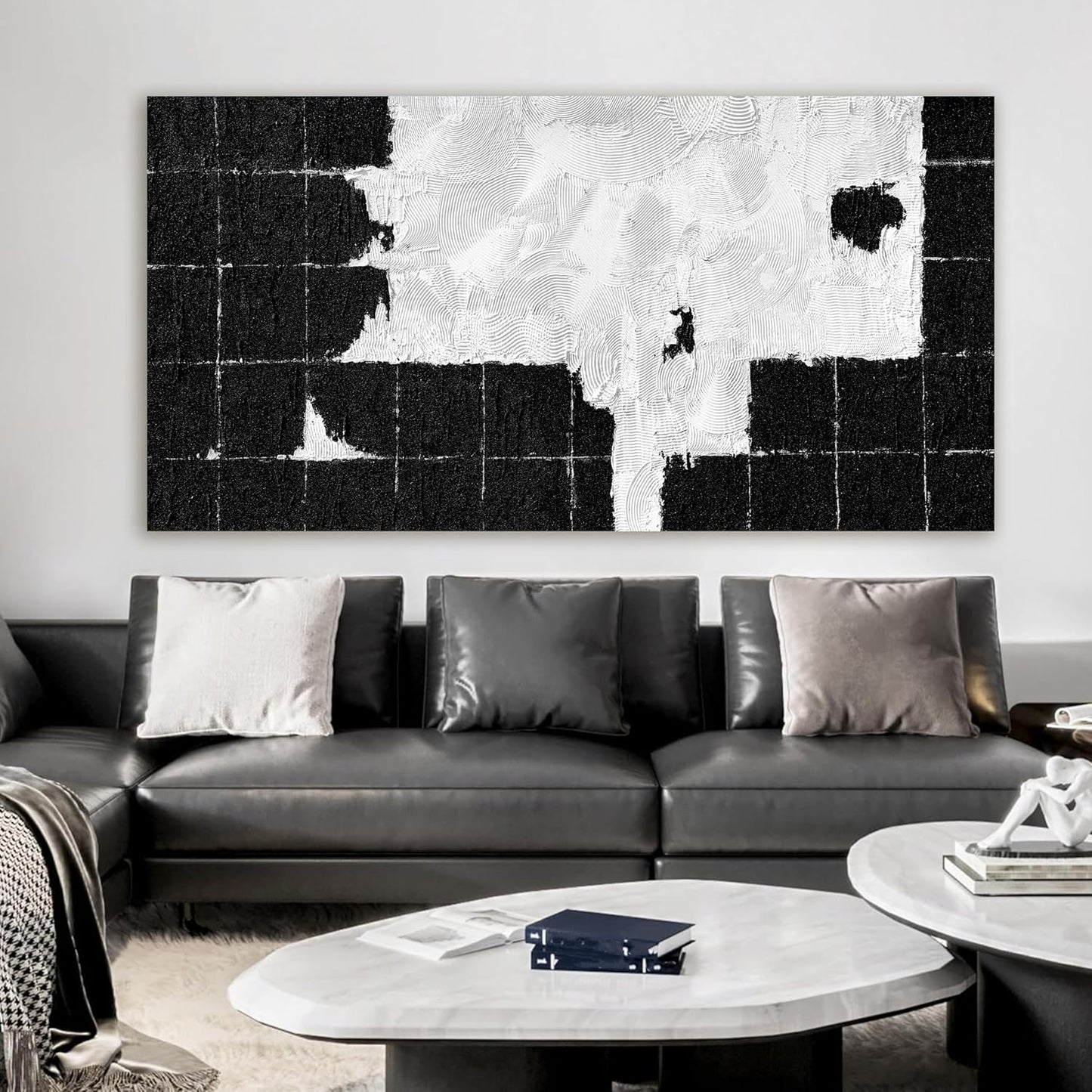 Canvas Wall Art Decor Wall Art Pictures for Living Room Black and White Wall Art Prints Large Modern Abstract Wall Art Abstract Canvas Art Wall Decor Artwork for Walls Bedroom Office Decor 29" X 58"