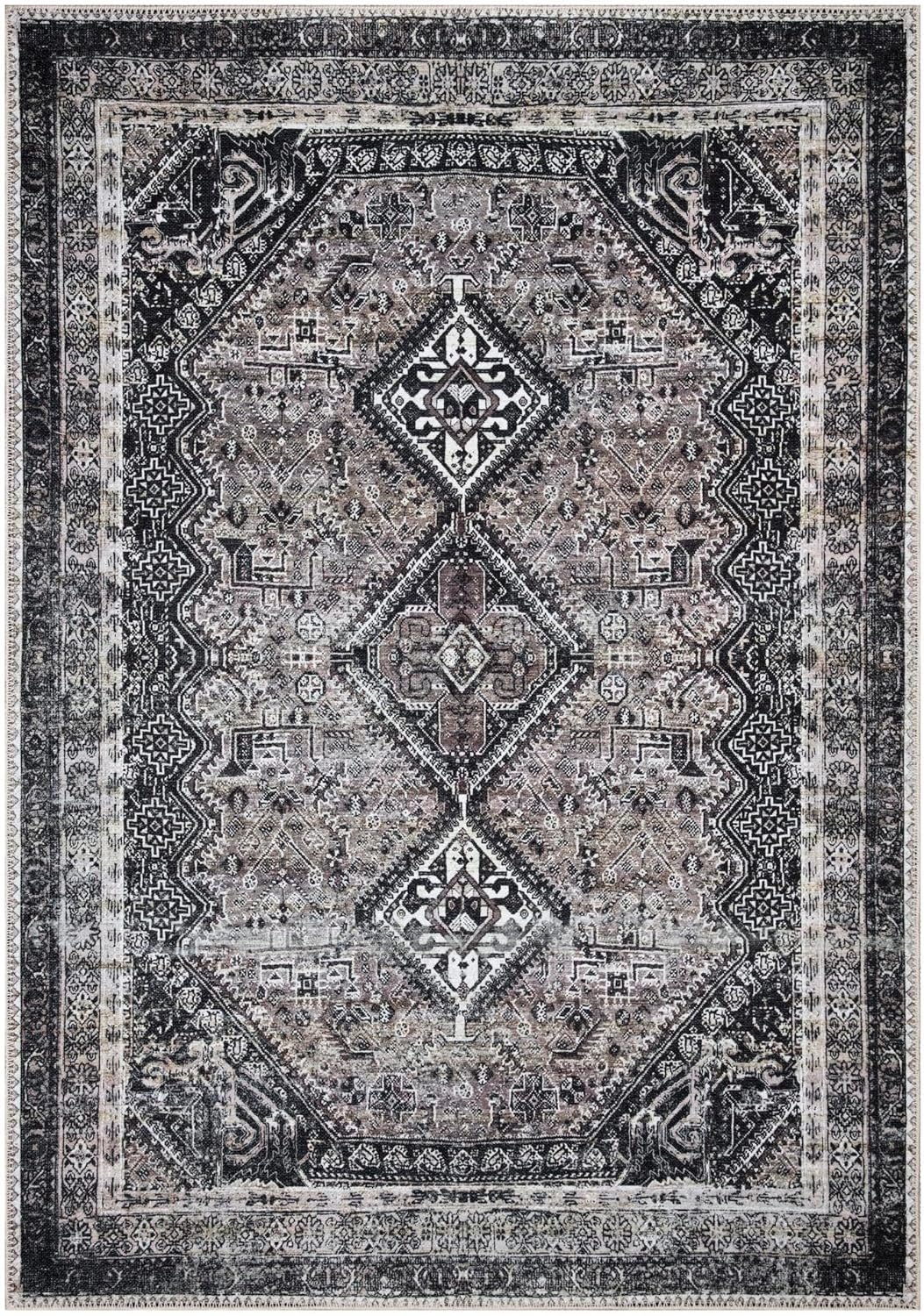 Keen Home Design 3x5 Rug - Machine Washable Entry Rug with Non-Slip Backing, Ideal for Enteryway, Kitchen, Bathroom, Laundry Room - Vintage, Easy Clean, Durable, Low Pile Rug - (3' x 5')