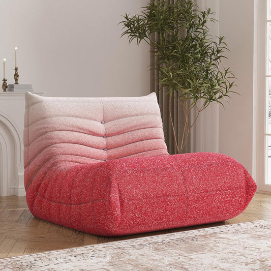Bean Bag Chair, Fireside Chair Bean Bag Sofa Large Bean Bag Chair for Adults, Bean Bag Chairs for Teens with High Density Comfortable Foam, Memory Foam Bean Bag for Living Room, Bedroom (Pink&White)