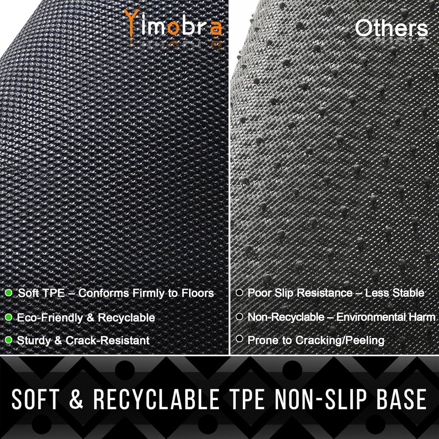 Yimobra Outdoor Mats for Front Door, All-Season Waterproof Door Mat Outside Entrance, All Weather Non-Slip Doormat, Stain and Fade Resistant, Easy Clean Patio Porch Indoor Entryway Mat, 29.5x17, Black