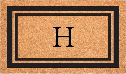 Calloway Mills 152961830H Black Border 18" x 30" Monogram Doormat, (Letter H)