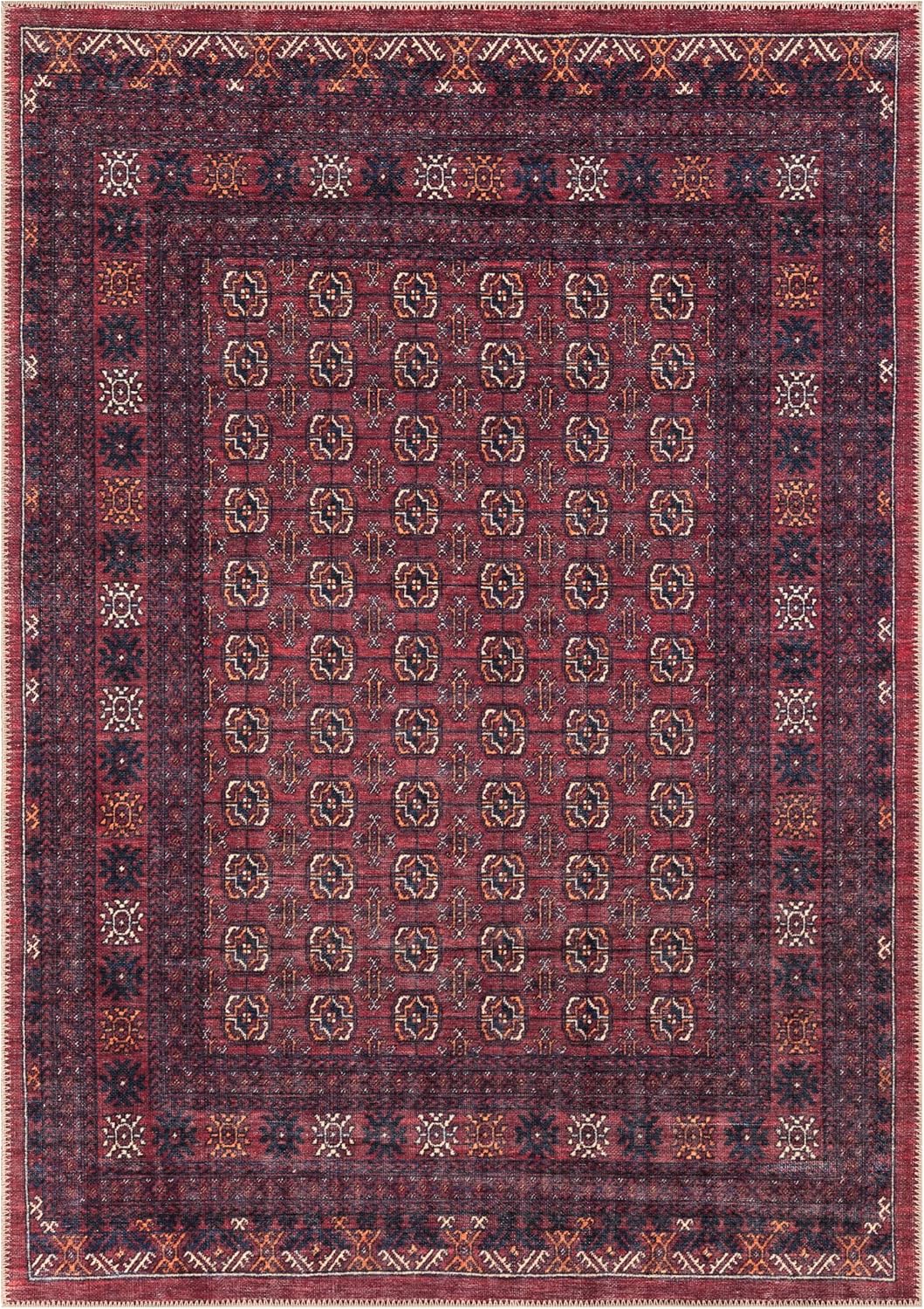 Keen Home Design 9x12 Rug - Machine Washable Area Rug with Non-Slip Backing, Ideal for Living Room, Dining Room, Bedroom - Vintage, Easy Clean, Durable, Low Pile Rug - (9' x 12')