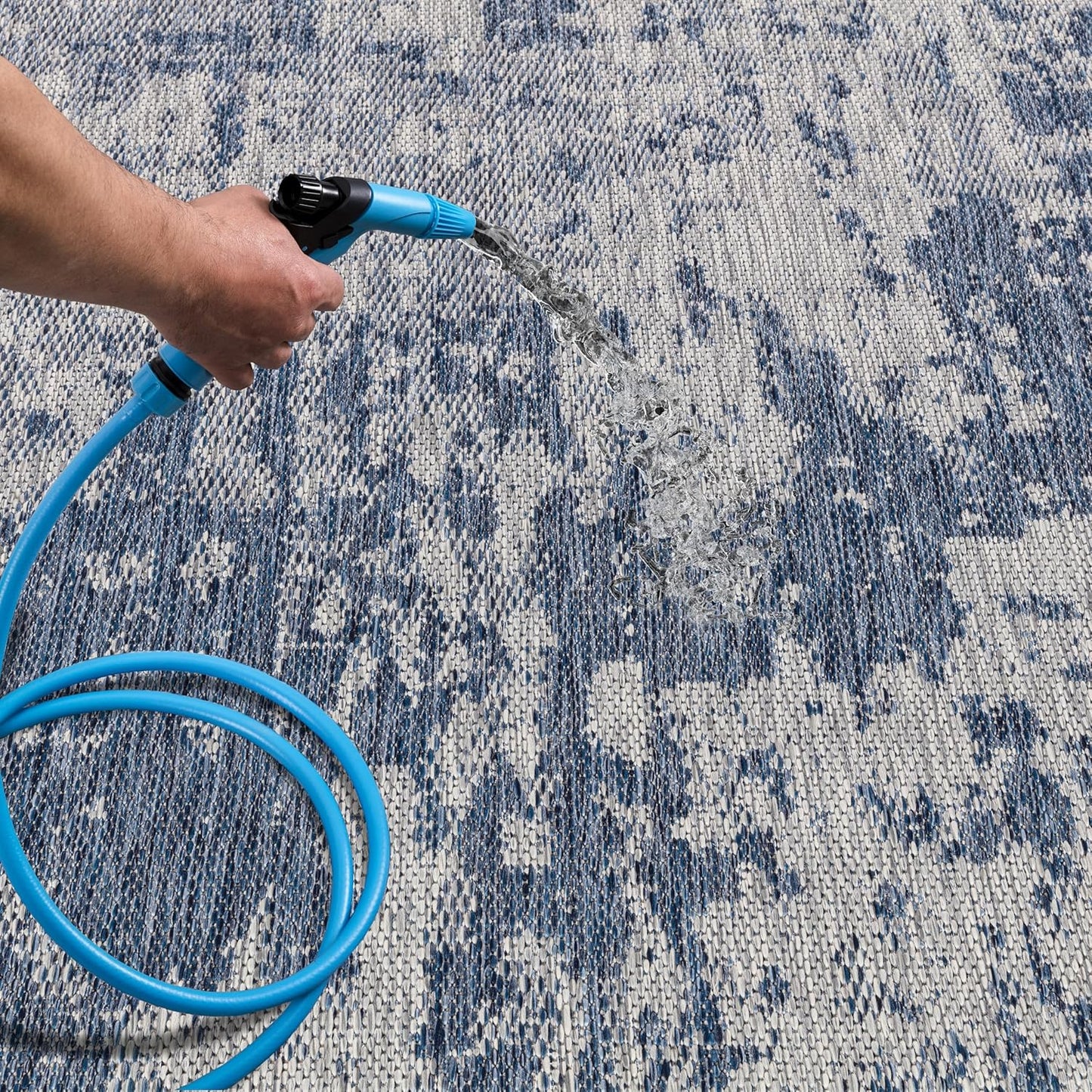 Keen Home Design Terrace Outdoor Area Rug - 4x6 Washable Indoor/Outdoor Rug for Patio, Kitchen, Balcony, Beach, Garden, Deck and Porch, Size: 3'10"x5'7"