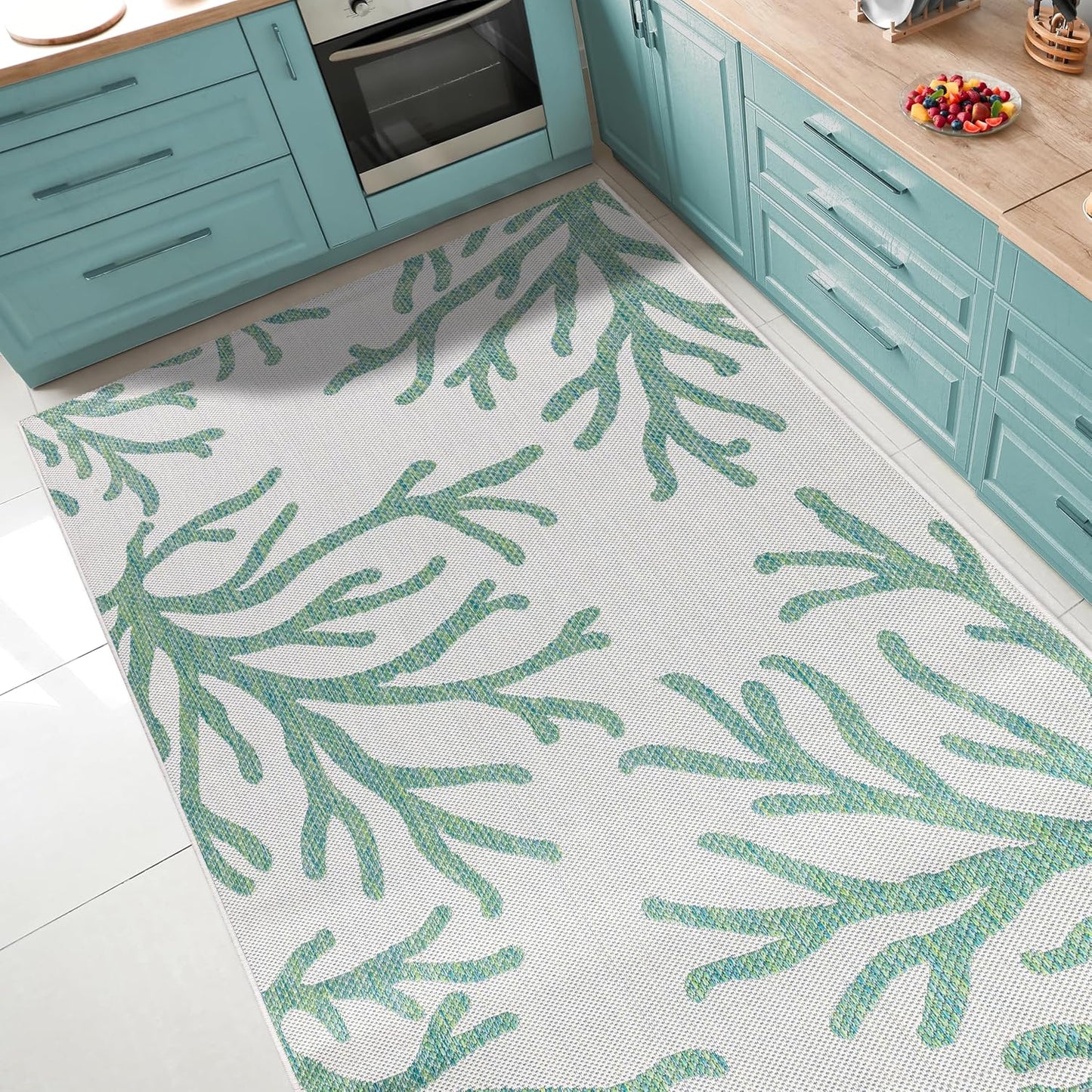 Keen Home Design Terrace Outdoor Area Rug - 8x10 Washable Indoor/Outdoor Rug for Patio, Kitchen, Balcony, Beach, Garden, Deck and Porch, Size: 7'7"x10'