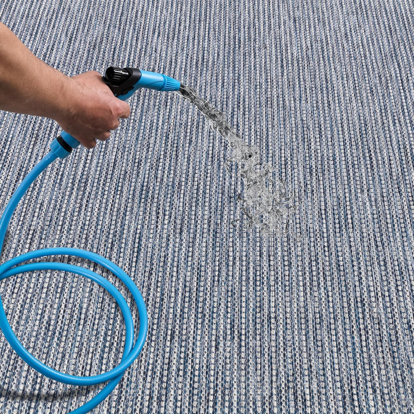 Keen Home Design Terrace Outdoor Round Rug - 5ft Round Washable Indoor/Outdoor Rug for Patio, Kitchen, Balcony, Beach, Garden, Deck and Porch, Size: 5'3" Round