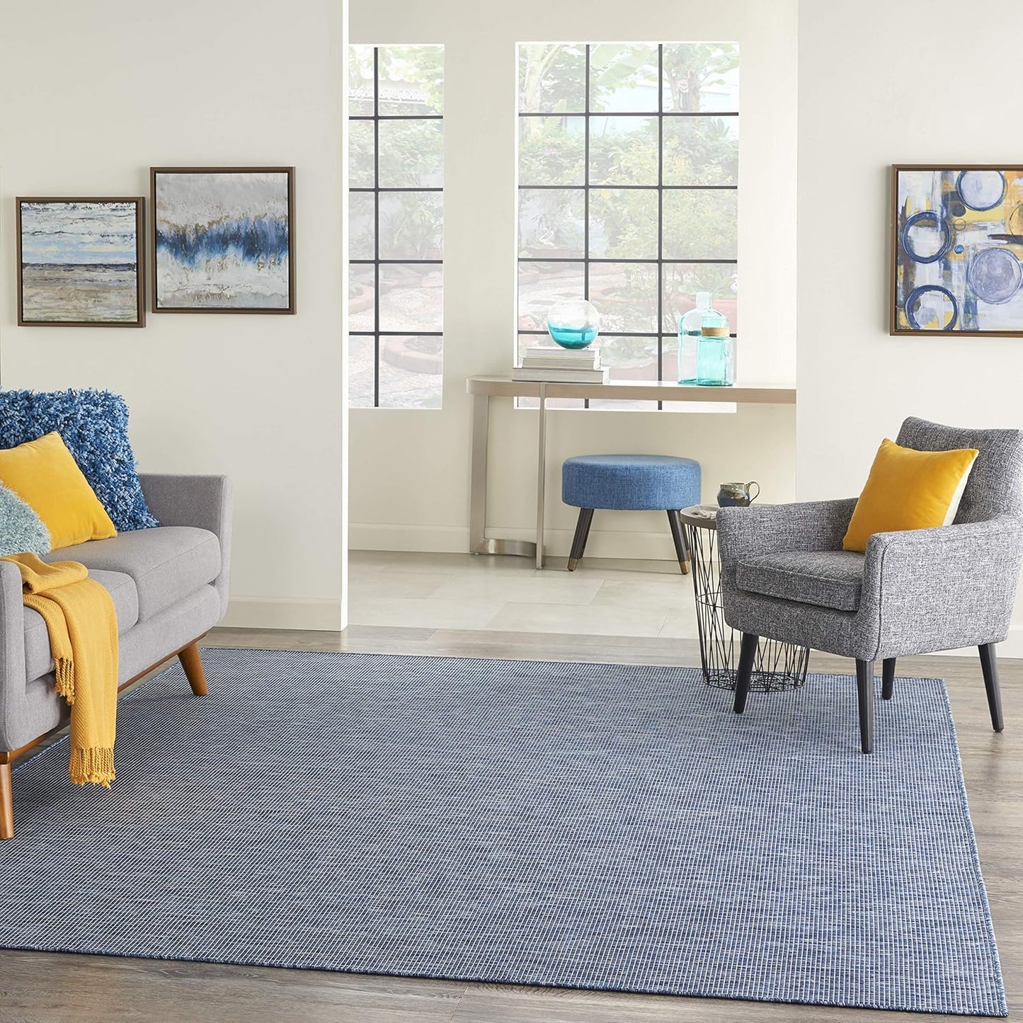 Nourison Home Positano 6' x 9' Navy Blue Fabric Modern Area Rug (6' x 9')