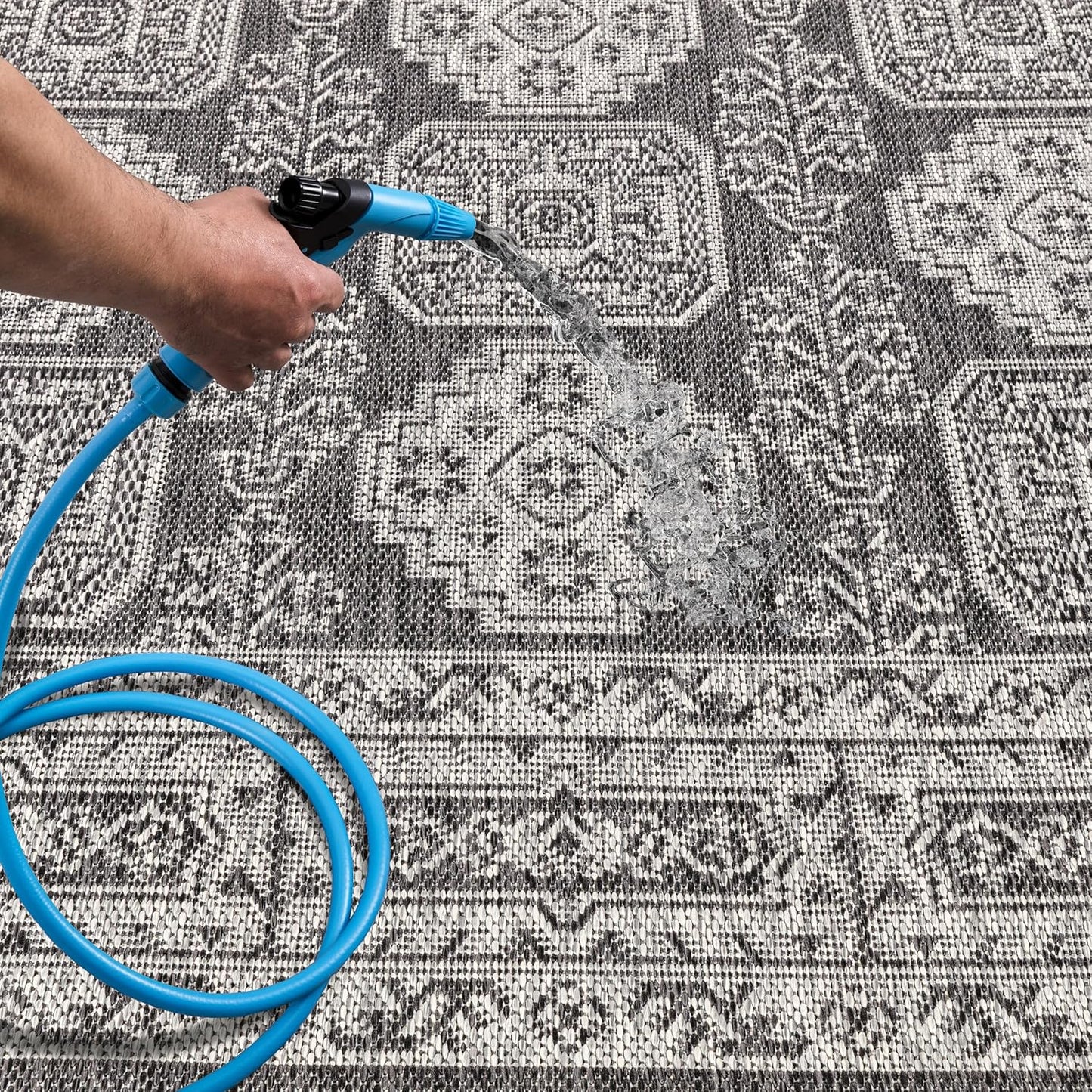 Keen Home Design Terrace Outdoor Area Rug - 12x15 Washable Indoor/Outdoor Rug for Patio, Kitchen, Balcony, Beach, Garden, Deck and Porch, Size: 12'x15'