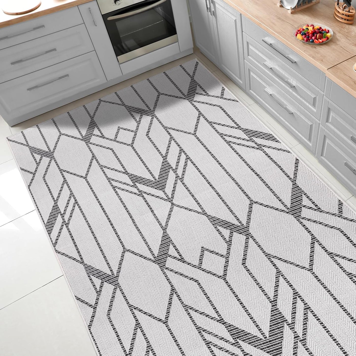 Keen Home Design Terrace Outdoor Area Rug - 4x6 Washable Indoor/Outdoor Rug for Patio, Kitchen, Balcony, Beach, Garden, Deck and Porch, Size: 3'10"x5'7"