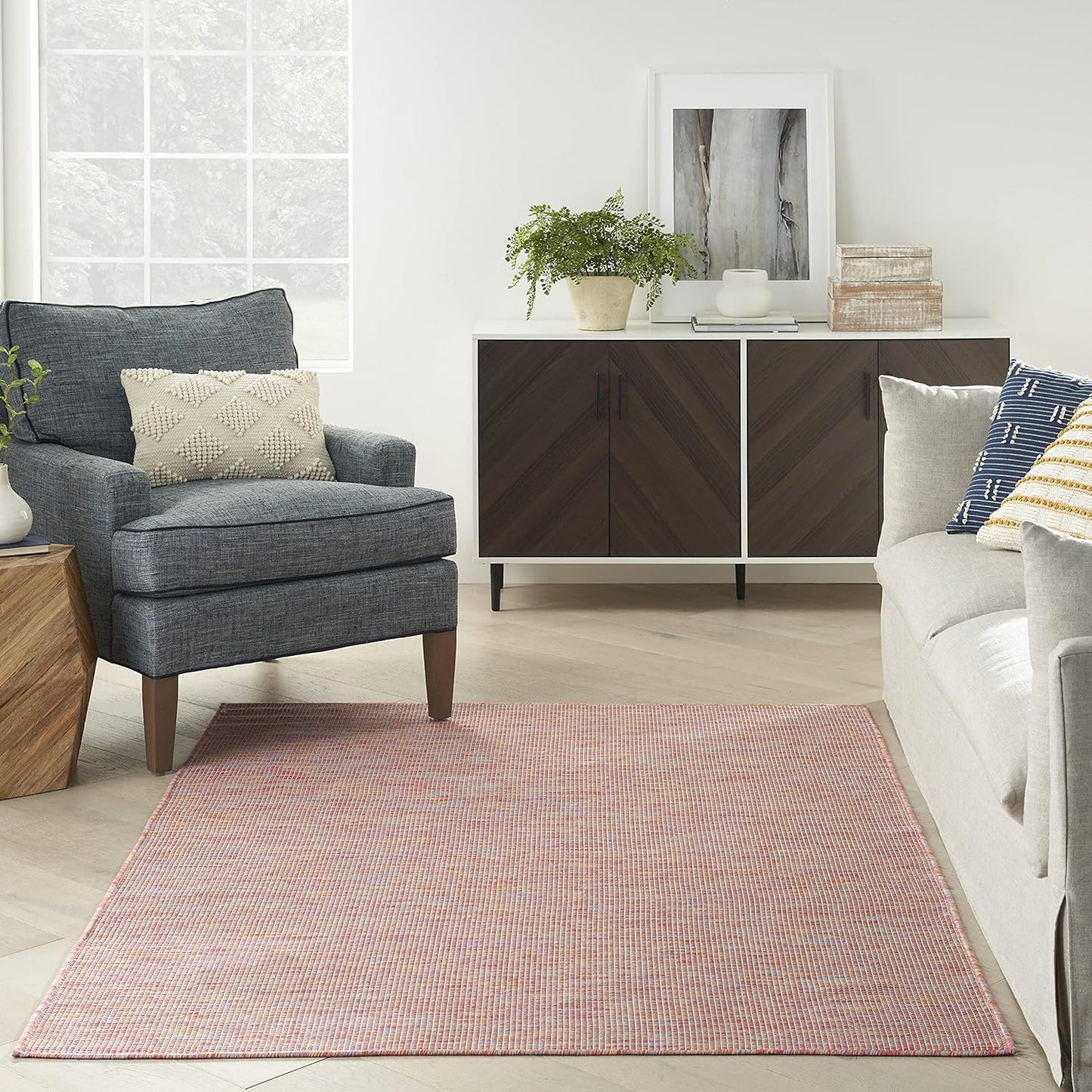 Nourison Home Positano Indoor/Outdoor Rainbow 6' x 9' Area Rug, Easy Cleaning, Non Shedding, Bed Room, Living Room, Dining Room, Backyard, Deck, Patio (6x9)