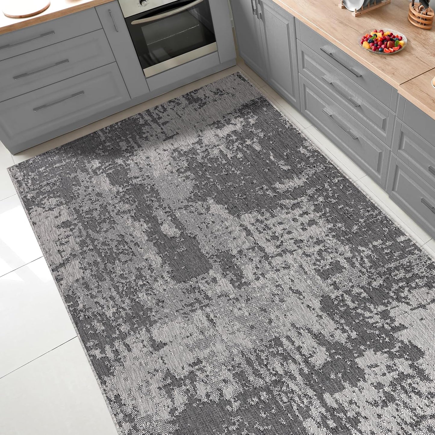 Keen Home Design Terrace Outdoor Area Rug - 5x8 Washable Indoor/Outdoor Rug for Patio, Kitchen, Balcony, Beach, Garden, Deck and Porch, Size: 5'3"x7'7"