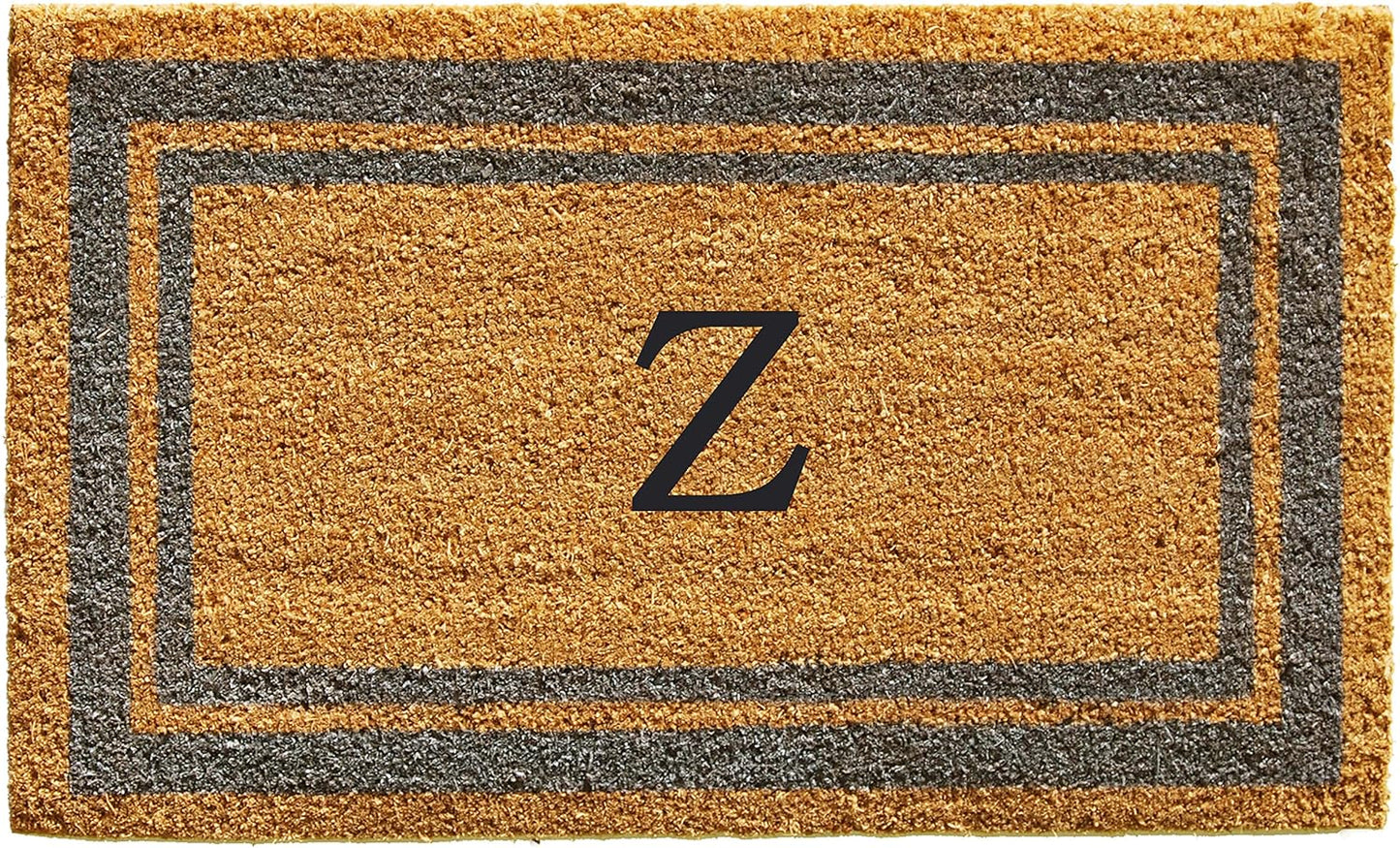 Calloway Mills 153022436Z Periwinkle Border 24" x 36" Monogram Doormat, (Letter Z)