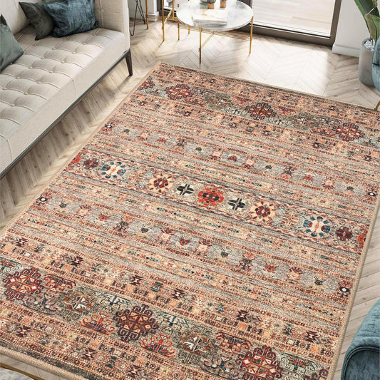 Keen Home Design 3x5 Rug - Machine Washable Entry Rug with Non-Slip Backing, Ideal for Enteryway, Kitchen, Bathroom, Laundry Room - Vintage, Easy Clean, Durable, Low Pile Rug - (3' x 5')