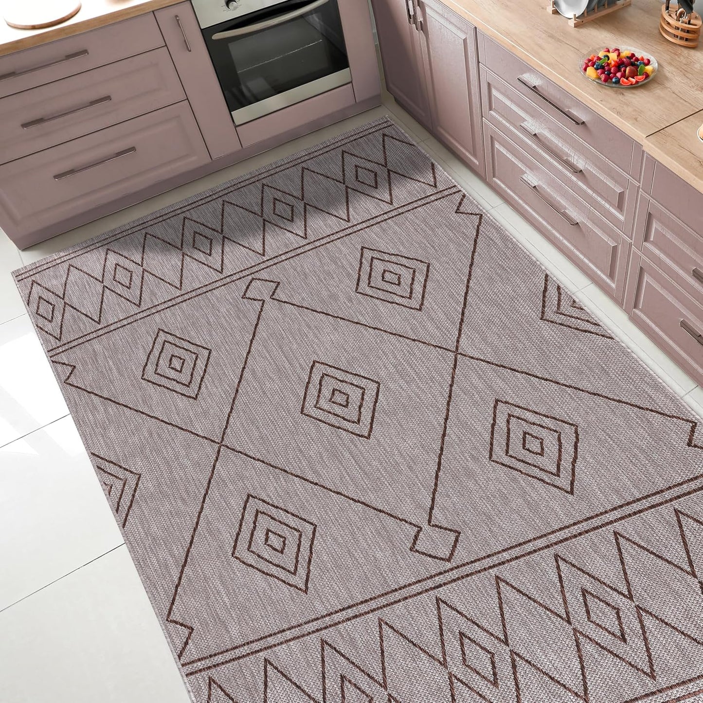 Keen Home Design Terrace Outdoor Throw Rug - 3x5 Washable Indoor/Outdoor Rug for Patio, Kitchen, Balcony, Beach, Garden, Deck and Porch, Size: 3'x5'