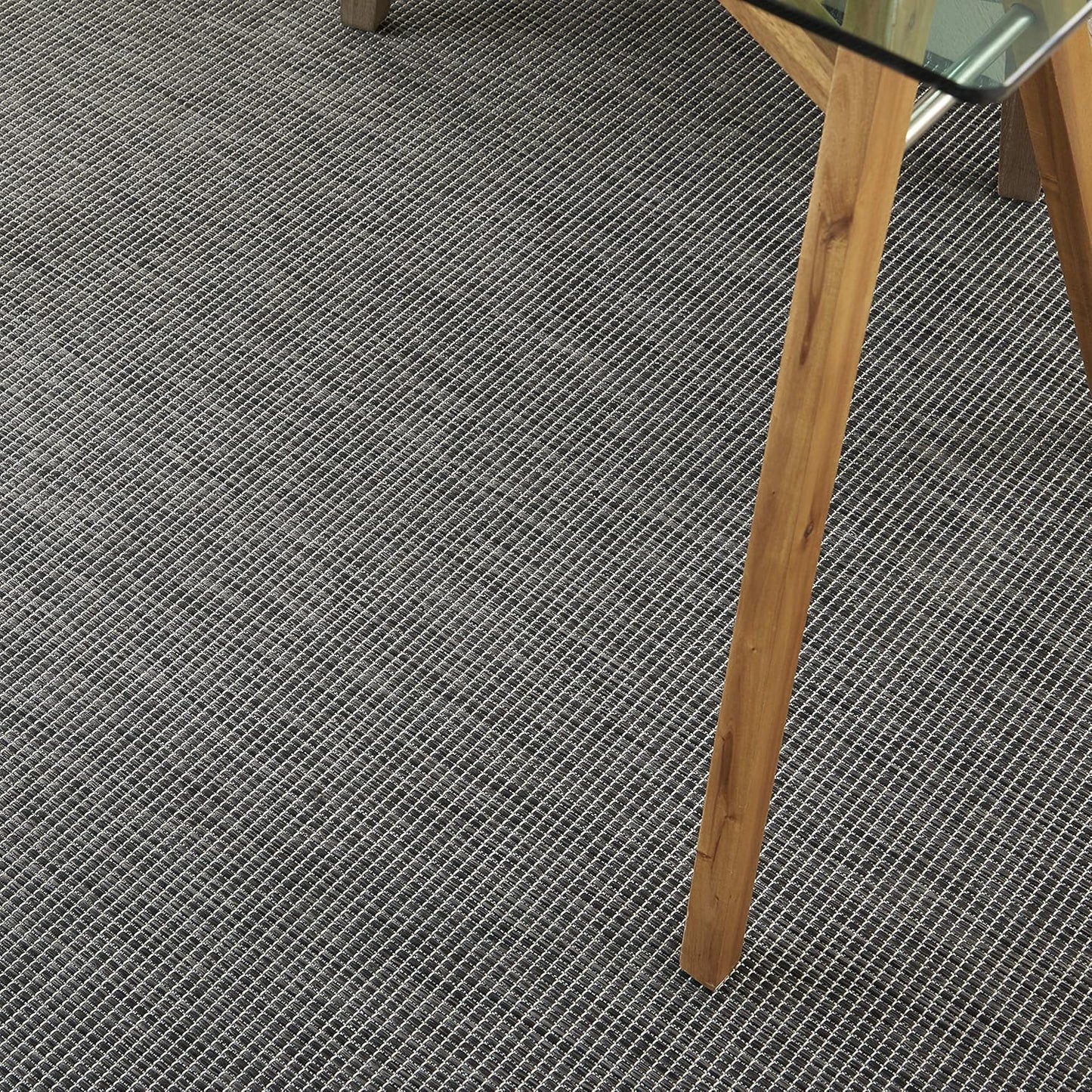 Nourison Positano Indoor-Outdoor Charcoal 4' x 6' Area Rug, Easy Cleaning, Non Shedding, Bed Room, Living Room, Dining Room, Backyard, Deck, Patio (4x6)